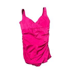 Karla Colletto Women's Smart One-Piece Swimsuit Pink Silent Underwire Size 16